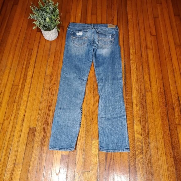 Abercrombie Fitch Ankle Jeans Distressed Denim Busted Knee Cotton Preppy Boho 25 - Picture 3 of 8
